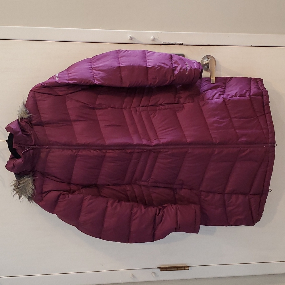 Columbia Maroon 650 Down Midi Winter Jacket XL
